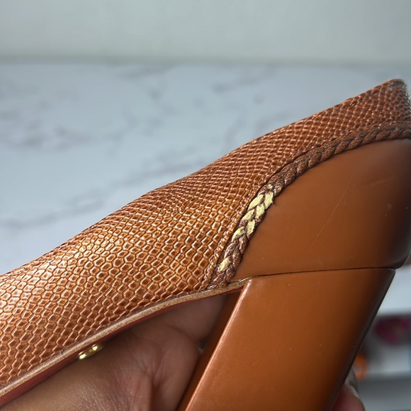 ANDREA PREMIUM Pump Block Brown Heels Women Size 7 - Picture 14 of 16